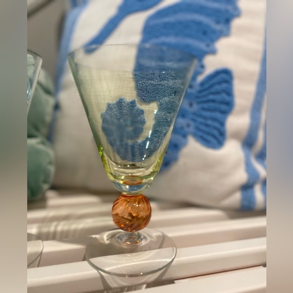 Set Of 2 Southern Living At Home Tango Water Iced Tea Goblets Multicolor Glass - Picture 10 of 16